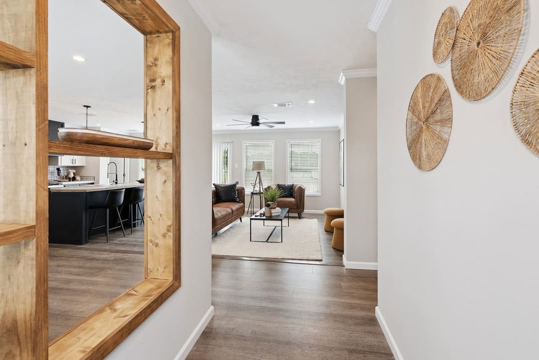 Blue sky interior home features