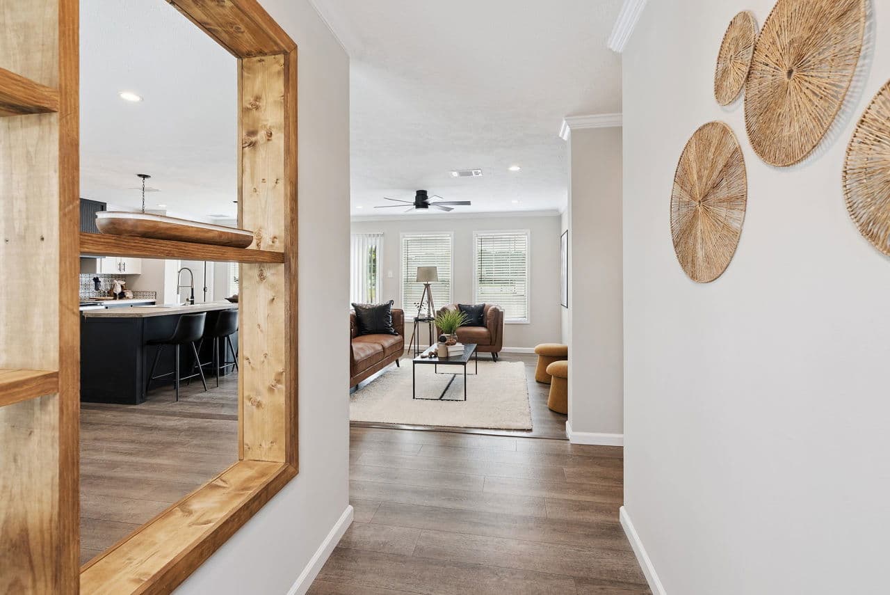 Blue sky interior home features