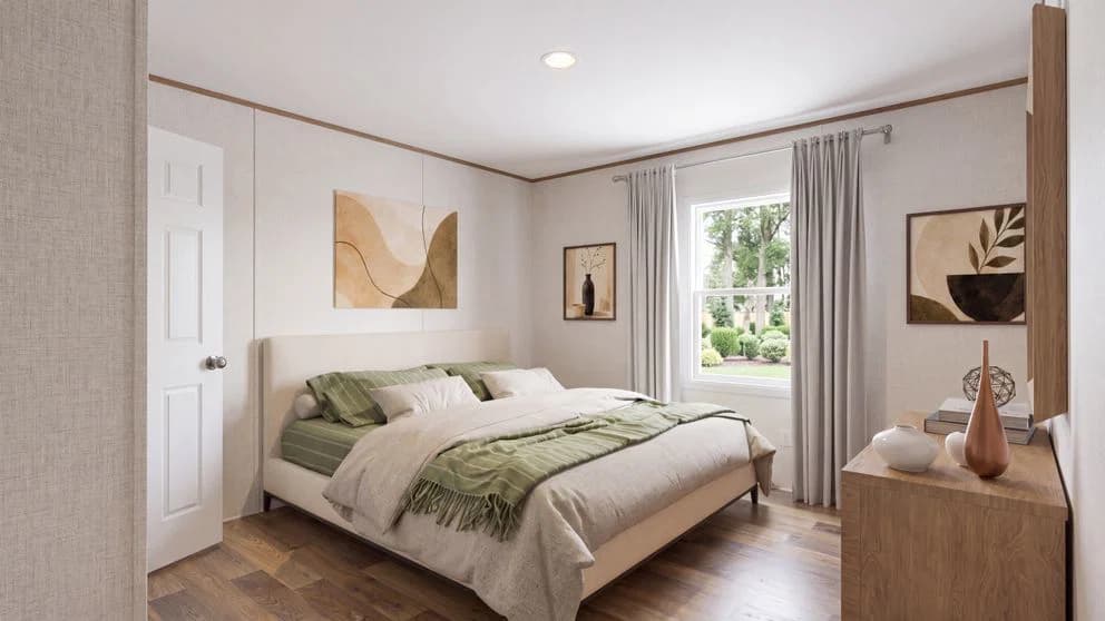 Redwood bedroom home features