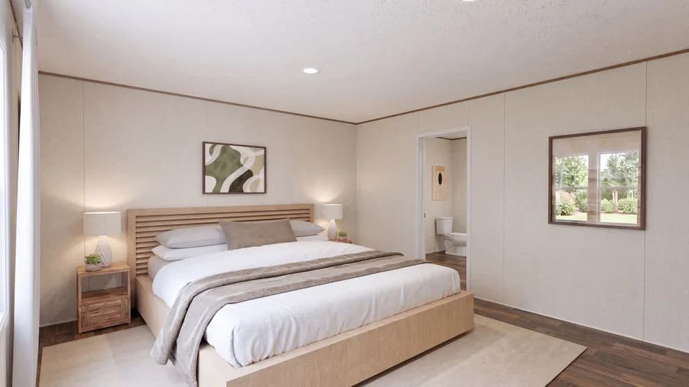 Redwood bedroom home features