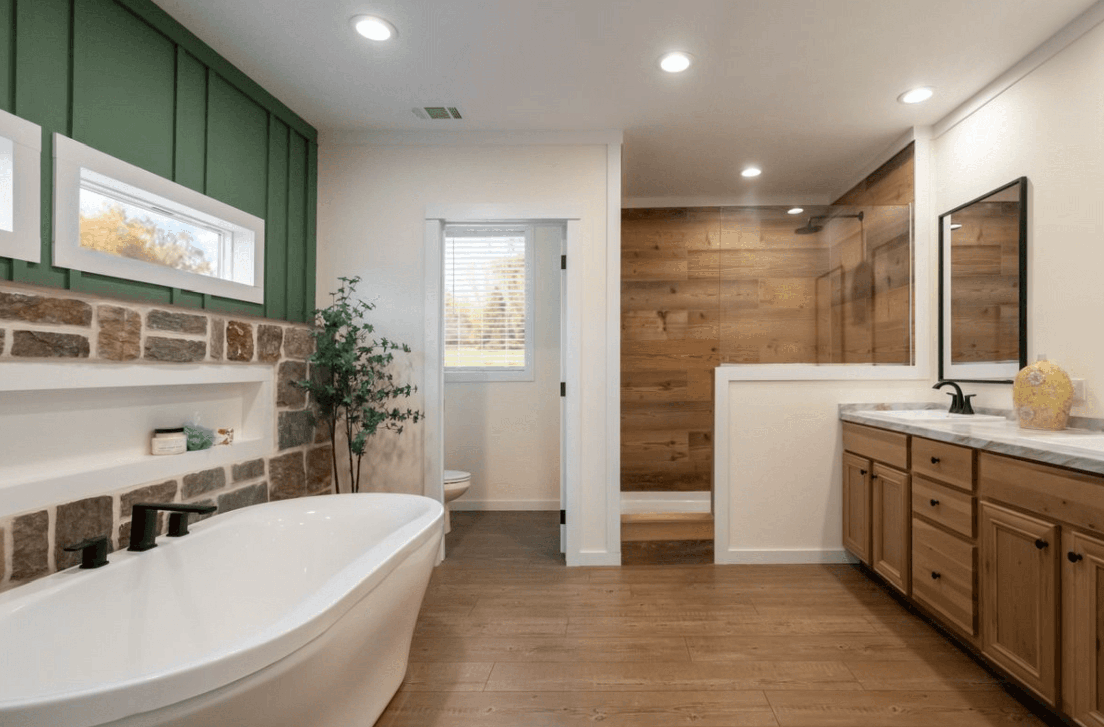 The rocking chair bathroom home features