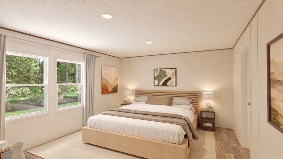 Redwood bedroom home features