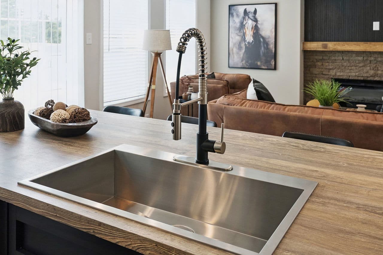 Blue sky kitchen home features