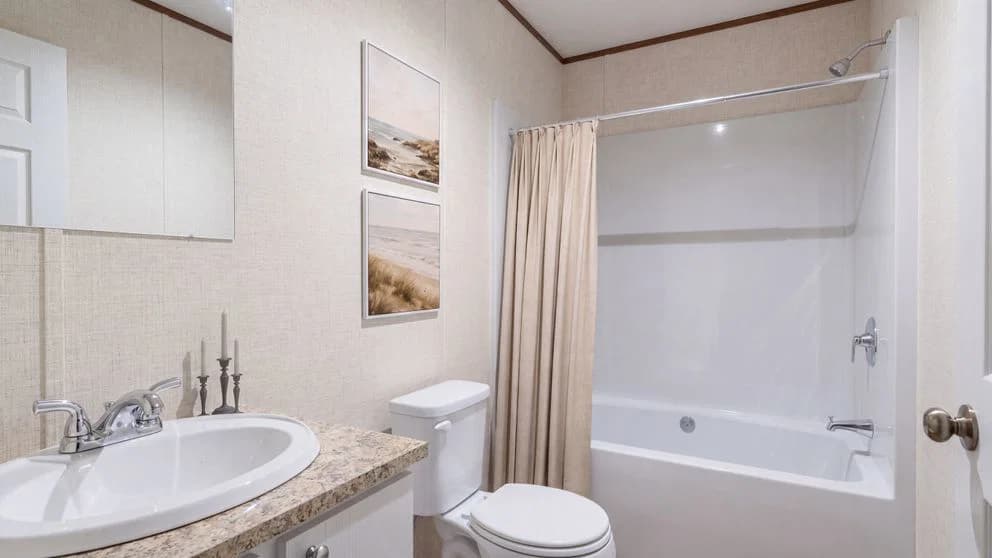 Redwood bathroom home features