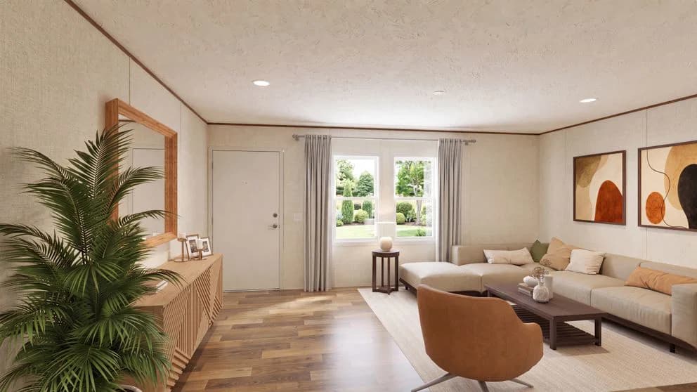 Oak interior home features