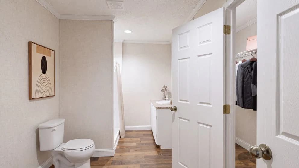 Redwood bathroom home features
