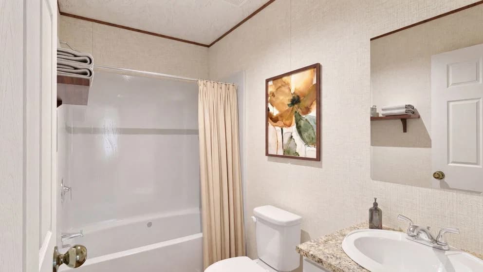 Redwood bathroom home features