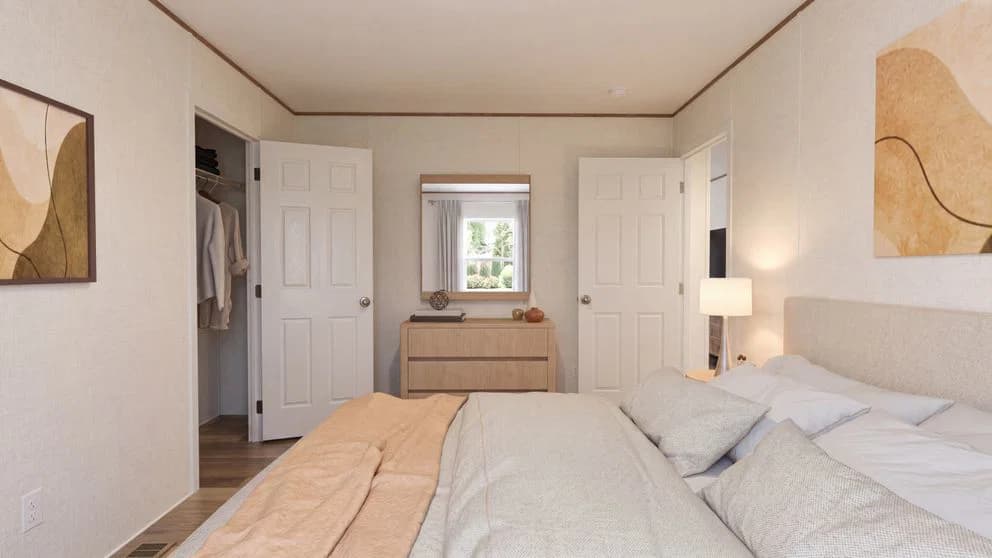 Redwood bedroom home features