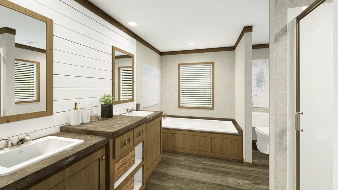 Grand living 56 bathroom home features
