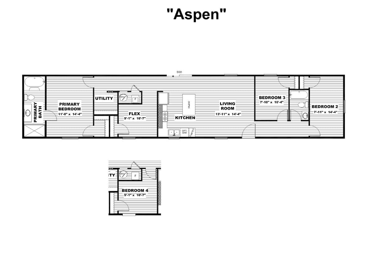 Aspen floor plan home features