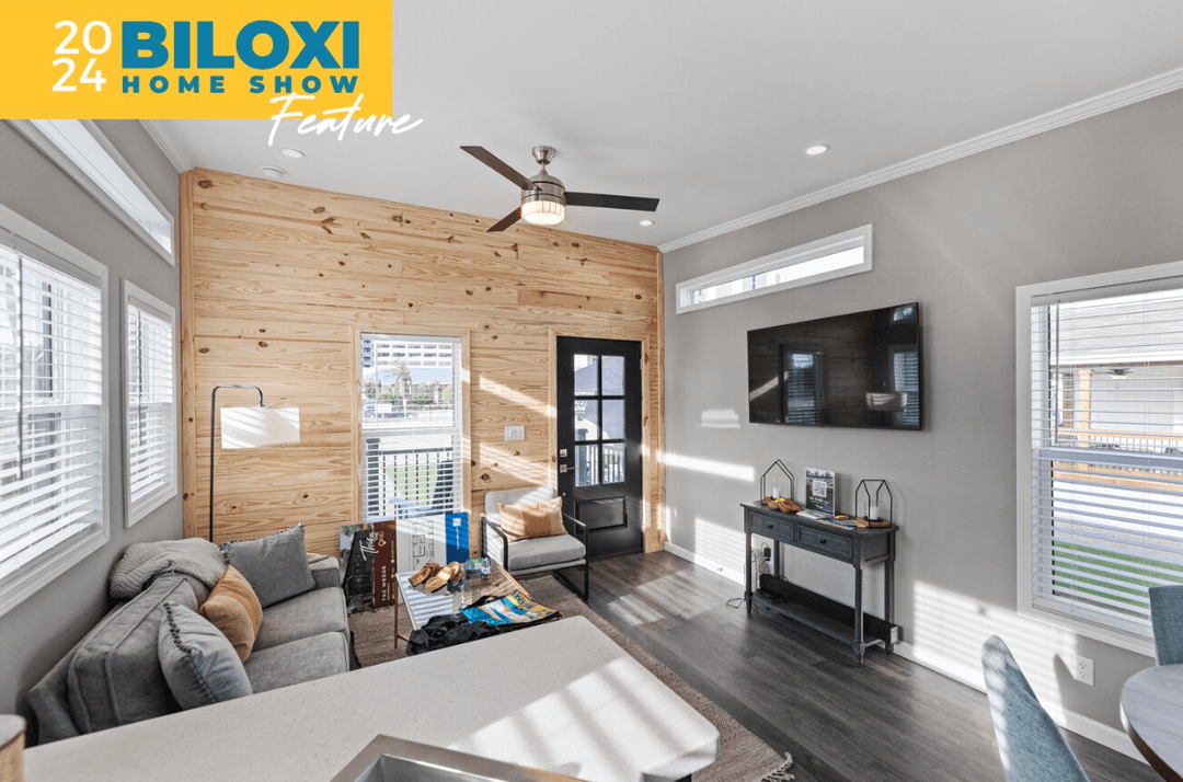 Wedge tiny home interior home features